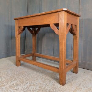 Mid Century Oak Credence Table with Shaped Apron Supports