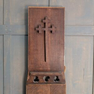 Oak Gothic Feature Panel with Trefoils and Cross