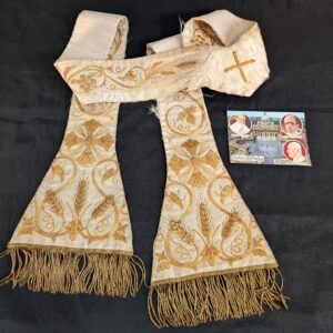 Spectacular but Battered Gold Thread Stole