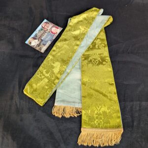 Electric Chartreuse Silk Damask Stole