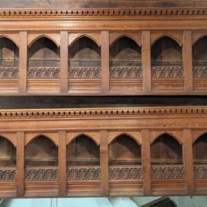 St Andrew's United Church New Brighton Two Long Carved Antique Gothic Oak Choir Panels 6.5m