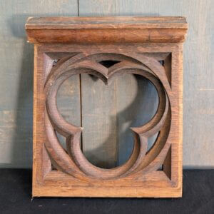 Antique Carved Oak Trefoil Decorative Feature
