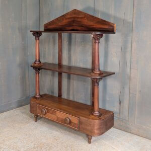 Late Victorian Mahogany Display Shelving Unit with Drawer