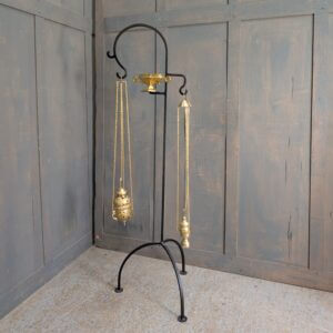 Wrought Iron Thurible Censer Incense Burner Stand with Plate for Incense Boat