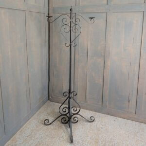 Wrought Iron Tall Two Candle Light Candelabra from Robertsbridge