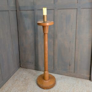 Large Oak Paschal Candlestick with Brass Candle Holder