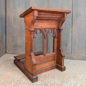 Antique Gothic Oak Prayer Desk Prie Dieu from St Barnabas Norwich