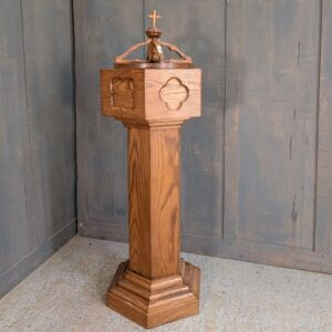 Modern Oak Portable Baptismal Font with Stainless Steel Bowl BARGAIN