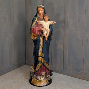 Beautiful Near Lifesize Antique 'Ave Maria' Madonna & Child Religious Statue