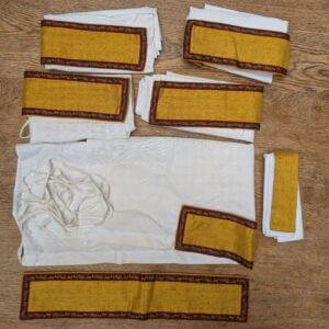 Five Apparelled Amices Plus One Apparell And One Other In Yellow Golden Slub Silk