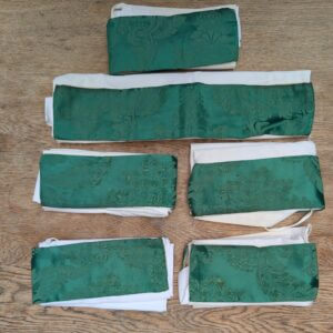 Six Green Cotton Silk Brocade Apparelled Amices