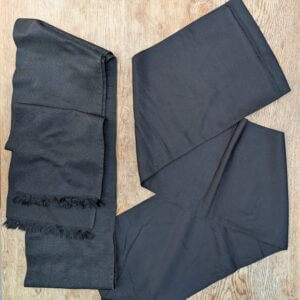 Two Black Long Broad Preaching Scarves, One with Fringe 'Tippets' Stoles