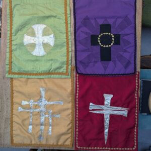 Four 1970's Vintage Lectern Falls Green, Purple, Bronze and Red