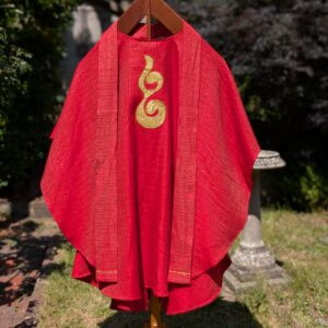 Modern Red Gold Chasuble with Stole