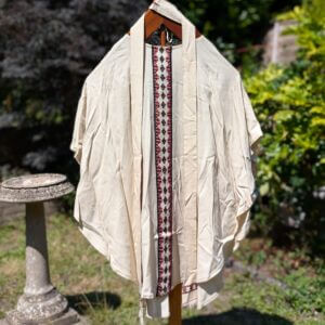 '1970's Socialist' Linen with Simple Pattern Chasuble with Stole