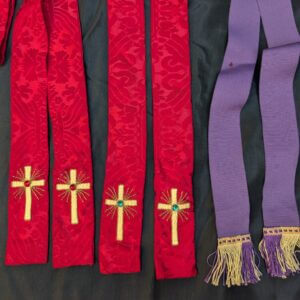 Three Bible Bookmarks Two with Embroidered Crosses with Faux Gems