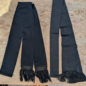 Black Silk Stole & Woollen Preaching Scarf