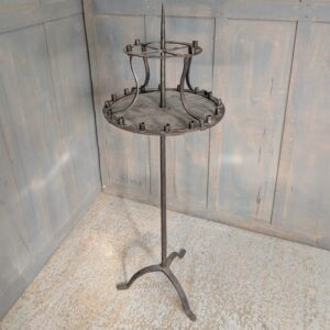 Medieval Style Blacksmith Made Revolving Iron Church Votive Candlestand