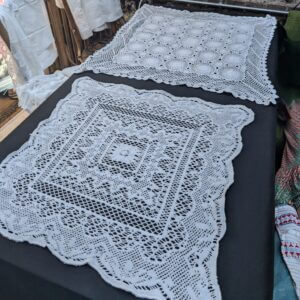 Communion Linen #5 - 2 Large Embroidered Corporals Altar Table Cloths Fair Linens