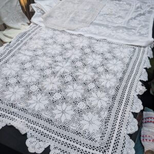 Communion Linen #8 - 3 Embroidered Lacework Altar Table Cloths Fair Linens