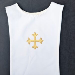 Simple White Tunicle Dalmatic with Fleuree Gold Cross