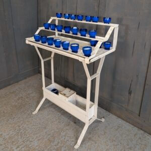 Smaller Size White Painted Steel Votive Candle Stand from the Catholic Church at Bourton-on-the-Water