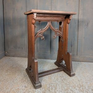 Fine Antique Carved Oak Gothic Credence Table from St James Ealing