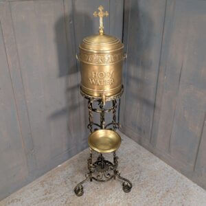 Large Ornate Holywater Reservoir with Dish and Stand