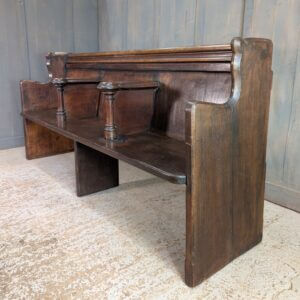 Mid - 19th Century Winchester Oak Three Seater Choir Pew