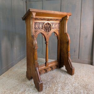 Excellent Carved Gothic Oak Antique Church Lectern Reading Desk Ambo