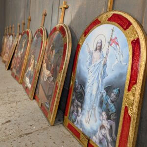 Italian Set of 15 Stations of the Cross with Crosses