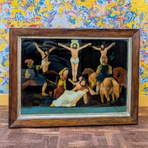 Early 1800's Reverse Glass Picture after James Bateman 'The Crucifixion'