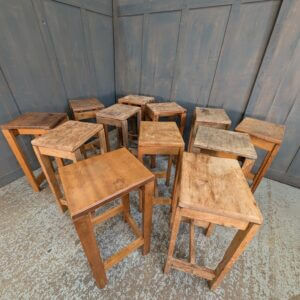 1960's Vintage Teak & Beech Lab Stools