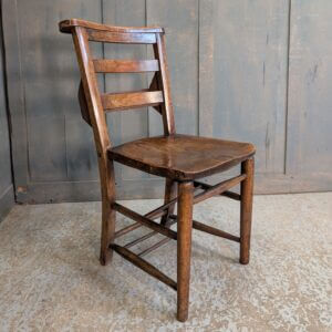 Top Notch 1903 Antique Elm & Beech Double Ladder Back Church Chapel Chairs