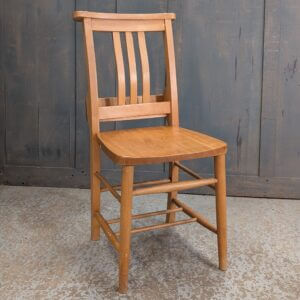 1960's Vintage Pale Beech Church Chapel Chairs with Racks