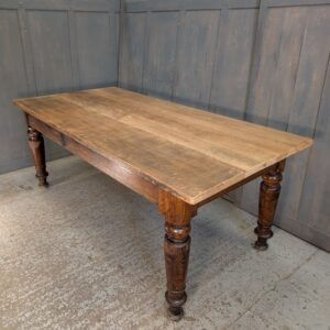 Heavy Large & Long Solid Oak Plank Kitchen Table from St Katharine Cree Church London