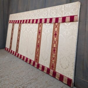 Ivory Damask Silk Altar Frontal with Superfrontal & Red Gold Orphreys