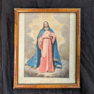 1950's Vintage Coloured French Print of Christ the Sacred Heart 'Come to Me' 'Venez a Moi'