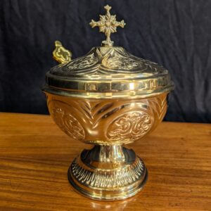 Large Eastern Orthodox Style Brass Incense Boat and Spoon