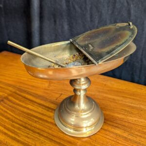 Pre-Owned Extra Large Tall Brass Classical Styled Incense Boat