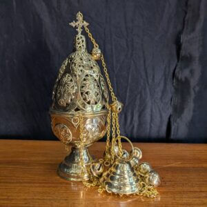 'Faberge Easter Egg' Easter Orthodox Style Brass Censer Thurible Incense Burner