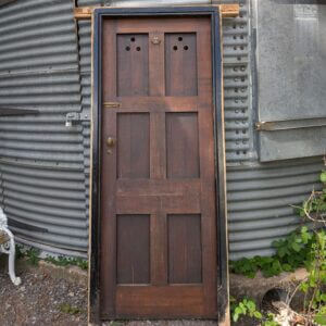 Early 1900's Solid Oak Internal Church Door with Frame