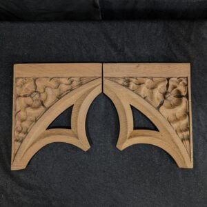 Small Antique Carved Oak Gothic Archway Feature