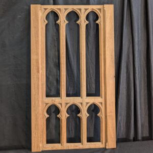 Large Size Antique Gothic Oak Three Light Panel