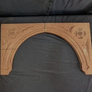 Pair of Large Vintage Oak Gothic Shelf Brackets Archway