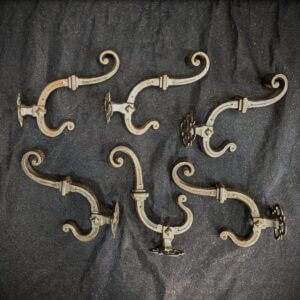 Six Fantastic Victorian Gothic Iron Coat Hooks