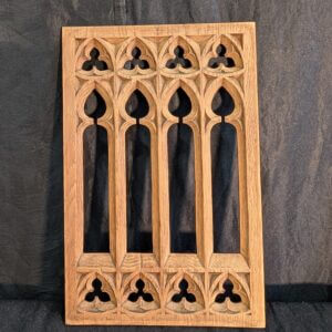Carved Oak Antique Four Lancet Gothic Panel