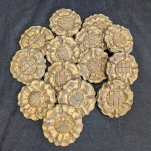 14 Carved Gold Painted Oak Antique Small Rose Medallions