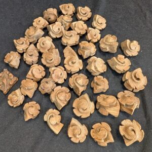 Large Collection of Small Antique Carved Oak Crockets