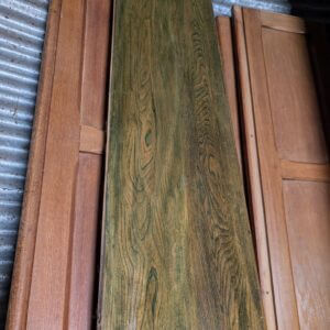 Vintage Green stained Canadian Oak Pew Seat Timber Broad Planks